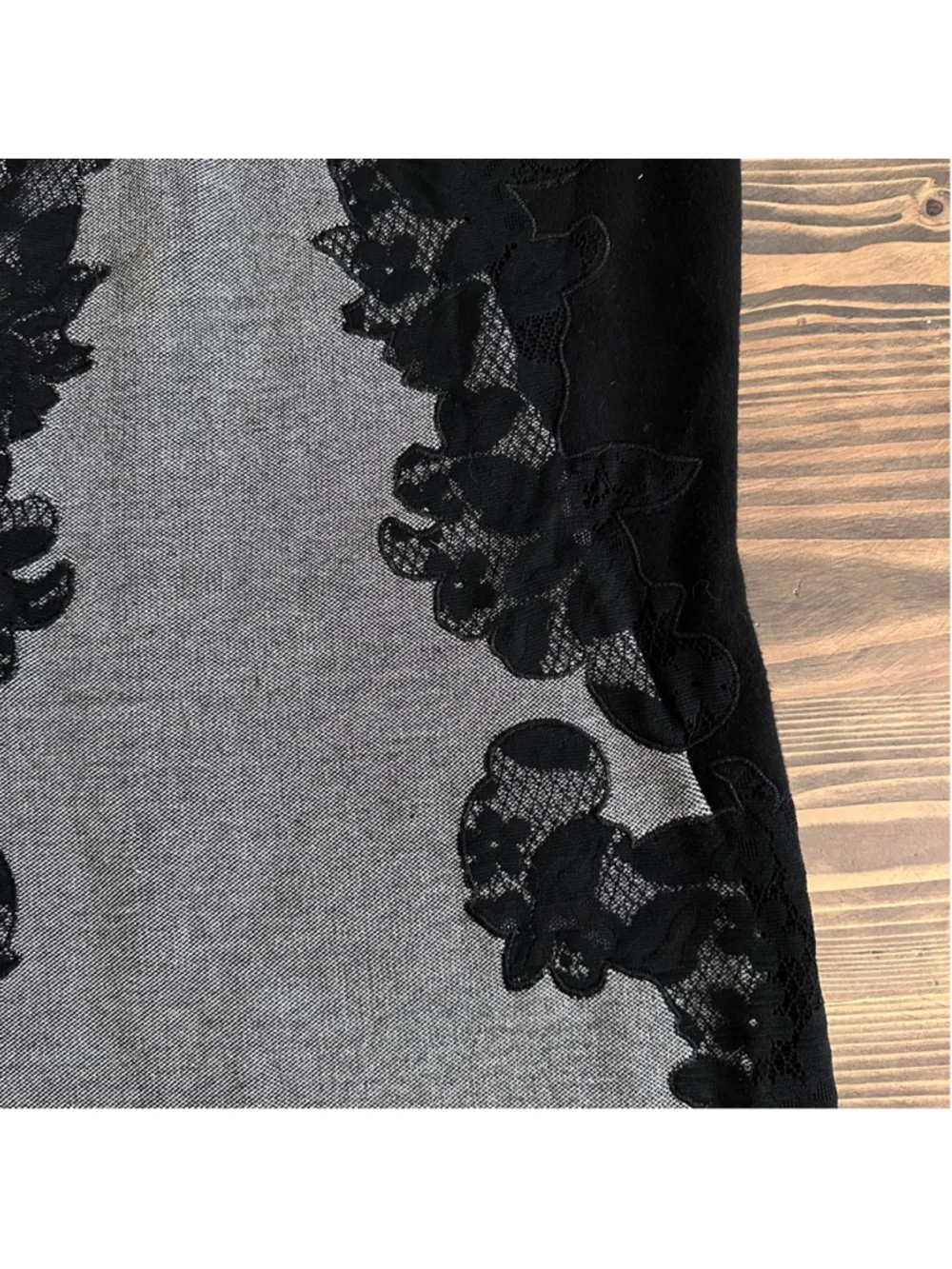 Katherine Barclay Black Gray Lace Dress L Sleeveless - Picture 5 of 11